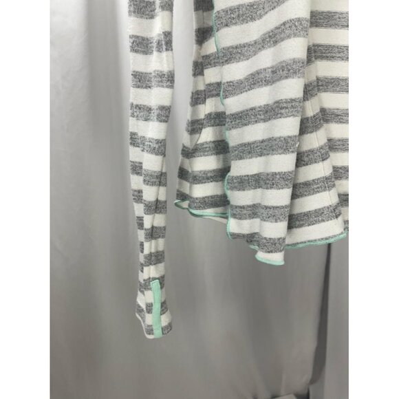 GIRLS Youth 90 Degree Girl Sz M 10 Gray Striped Open Sweatshirt Cardigan Top - Picture 5 of 9